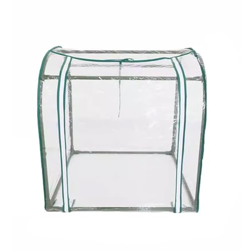 Mini invernadero con puerta enrollable con cremallera, marco de tubo de acero y película aislante de PVC para jardín al aire libre y patio trasero