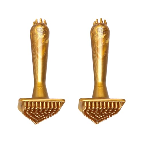 SILENRADAWN Peines de Masaje de Pvc Portátiles 2 Piezas, Cepillo Triangular para Masaje de Espalda y Cuello, Herramientas de Rascado Meridiano para Relajación Corporal y Terapia de Bienestar