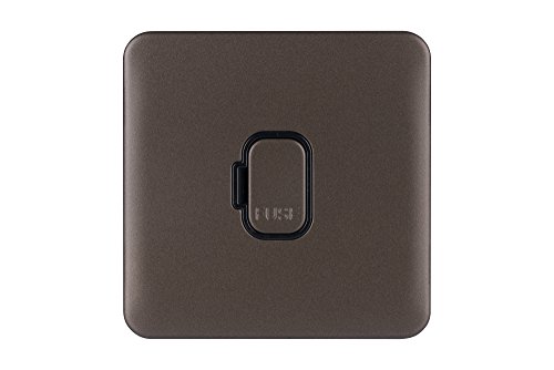 Schneider Electric Lisse Screwless Deco - Unswitched Single Fused Connection Unit, 13A, GGBL5000BMB, Mocha Bronze with Black Insert