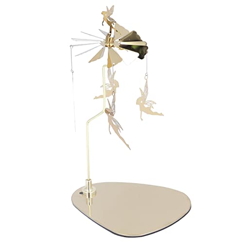 Candle Holder,Romantic European Stainless Steel Rotating Round Plate Aromatherapy Wind Candle Holder for Home Decor(#6)