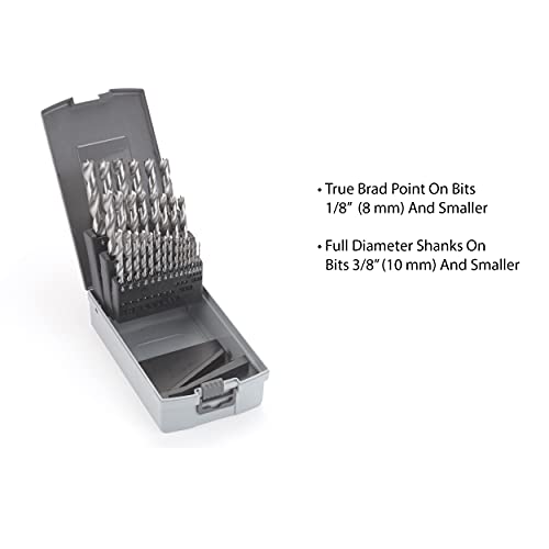 Woodriver 29 Piece Fractional Inch Brad Point Drill Bit Index Set #TOP2