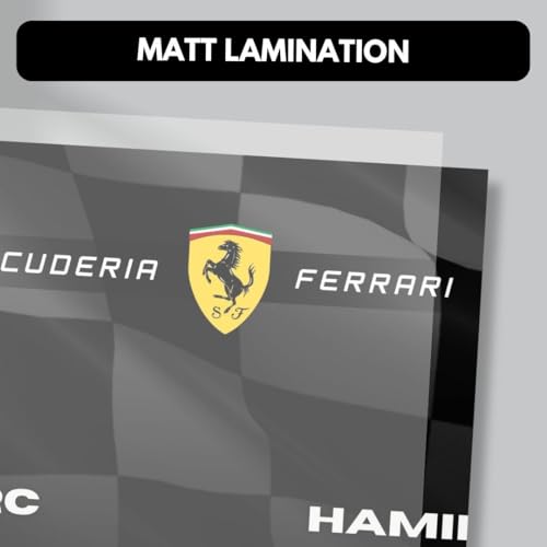 Image of Ferrari Charles Leclerc & Lewis Hamilton Poster Split Design F1 Poster | 3 A3 Sized Ferrari F1 Posters for Wall | Large Size (89 x 42 cm) Wall Decor | Ferrari Lewis Hamilton Posters for Bedroom | Formula 1 (B 002)