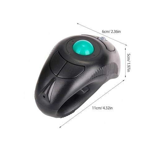 Ratón inalámbrico trackball ergonómico de 2.4 GHz con 5 teclas programables y USB para portátil 2