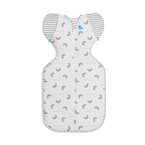 Image of Love to Dream Swaddle Up Transition Swaddle, Patented Zip-Off Wings, Gently Help Baby Transition from Being Swaddled to Arms Free When Showing Signs of Rolling, 1.0 TOG, 13-19 lbs, Rainbow Dream