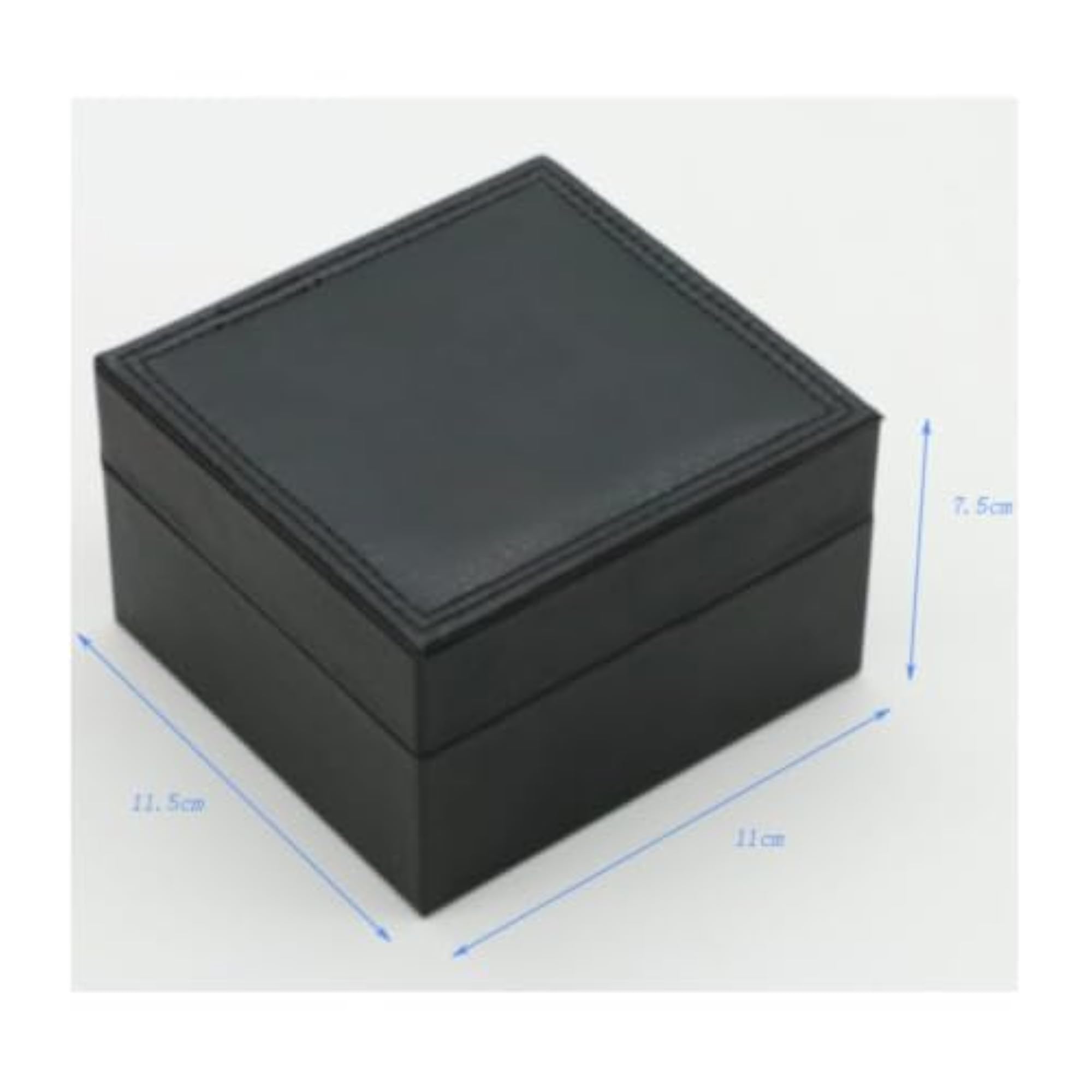 Lambskin Texture Hinged-Lid Watch Box, Black