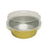 Set of 24, MYStar 3-3/4" Round Shape Non-stick Aluminum Cups, Tarlet Pans, Mini Pie Tins with Lids a