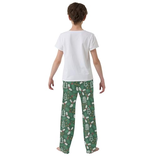 ZZXXB Spruce Branch Berry Boys Long Pants Soft Trousers Elastic Waist Kids Lounge Bottoms with Pockets S-XL3