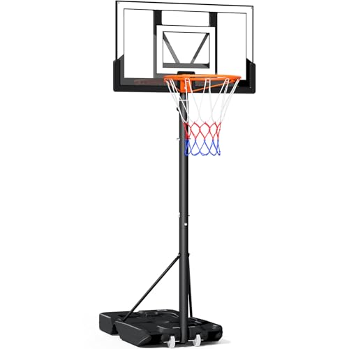 Yohood Basketball Hoop Outdoor Portable Basketball Hoop and Stand with Wheels 3.3-10ft Adjustable Height Goal Syste Basketball Stand for Kids Youth and Adults