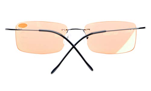 CessBlu Rimless UV Blue Light Filter Glasses Titanium Computer Eyeglasses Men Reading(Black) +1.75 by CessBlu - Used condition - Image 3
