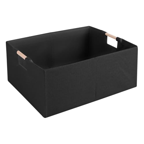 Panier de rangement robuste en textile de qualité supérieure et bois