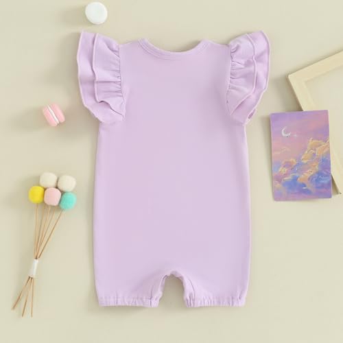 Newborn Infant Baby Girl Basic Ruffle Romper Bodysuit Jumpsuit Casual Clothes Summer One Piece Solid Outfit3