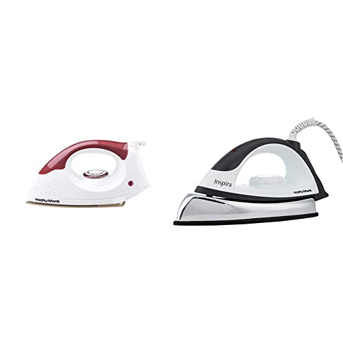 Morphy Richards Daisy 1000W Dry Iron with American Heritage Non-Stick Coated Soleplate, White & Morphy Richards Inspira 1000-Watt Dry Iron (White and Black)