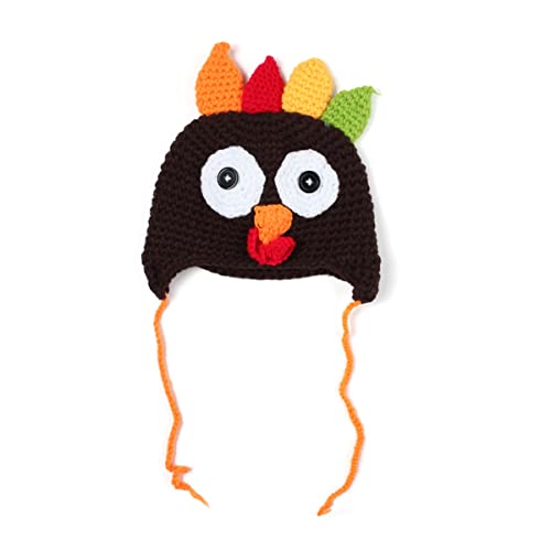 SOIMISS Warm Winter Baby Cap Handmade Knitted Turkey Hat Newborn Photo Prop Toddler Holiday h Coffee