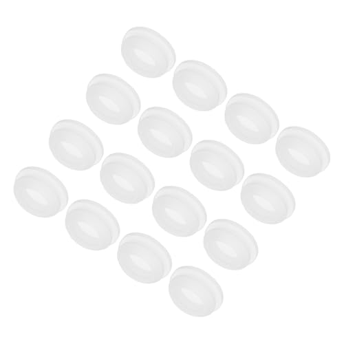 Image of MECCANIXITY 16pcs Silicone Snap in Locking Hole Plugs,15mm /0.6 Inch Mounting Diameter Narrow Groove Width 2mm Panel Seal Cover Round for Kitchen Bulkheads Waterproof Sealing Plugs Clear