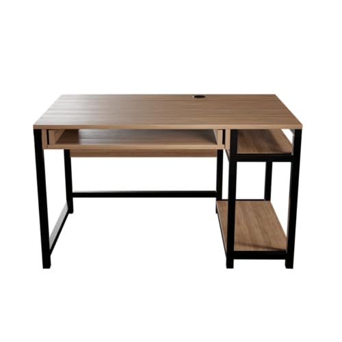 Image of Riyan Luxiwood Carter Computer Table with or Without Keyboard Tray I Made MDF I Large Study Table Size 120x60x75 Cm (with Keyboard Tray, Beige)