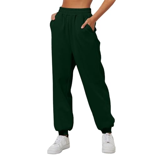 2025- Pantalones de Chándal para Mujer, con Cordón de Color Sólido, Cintura Elástica, Informales, Sueltos, Pantalon Deportivos Pantalones de Jogger Cintura Alta