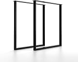 CM Furniture - Tischgestell Metall Modern 2 Stück 72cm x 60cm - Tischbeine Metall schwarz für Schreibtisch, Couchtisch, Esstisch, Konferenztisch - Einfache Montage (72 x 60 cm, schwarz)