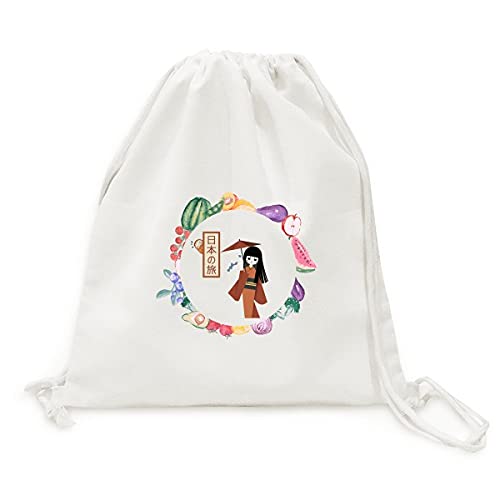 Sac en tissu pliable à sangle pour fruits au marché style traditionnel japonais