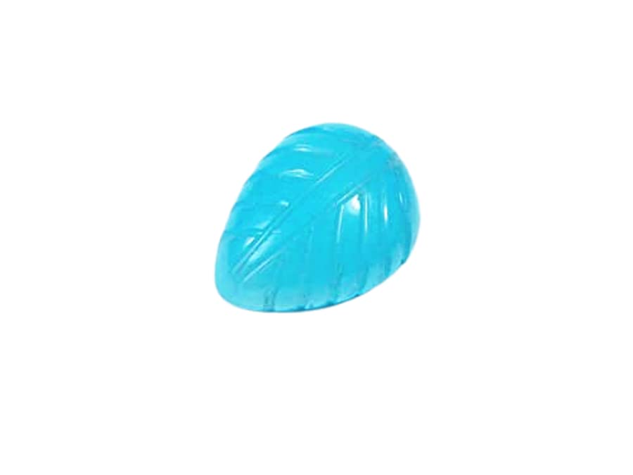 Bague en onyx bleu ciel sculpté de 7,5 carats, gemme ovale de haute qualité