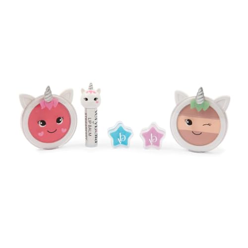 Very Bella - Unicorn Theme Makeup Set - 1 Blush - 1 Eye Shadow Warm Tones - 1 StrawberryLip - 2 GlitteredBalm - Nourishes and Protects - Image 2