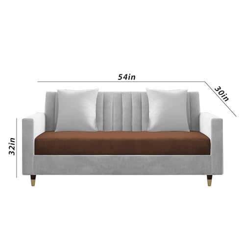 Image of Casaliving Garcia 3+2+1 Seater Sofa Set for Living Room (Brown Grey Colour) Premium Fabric Sofa