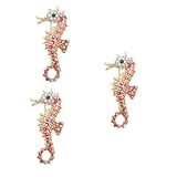 SOIMISS 3pièces Broche Alliage De Seahorse Coloré Strass Bijou Animal Pour Femmes Épingle à Vêtement Pour Cardigan Et Pull Accessoire De Mode Élégant