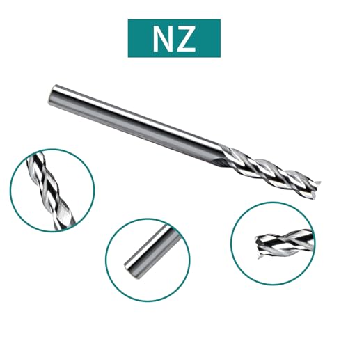 Image of NZ 3 Flute 1 /4 inch Carbide Square End Mill, 5PCS | Milling Cutter for Machining Alloy Steel, Aluminum Alloy, Copper Alloy