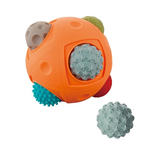Balle sensorielle bébé Montessori : set de 6 balles texturées avec jouet de dentition sans BPA