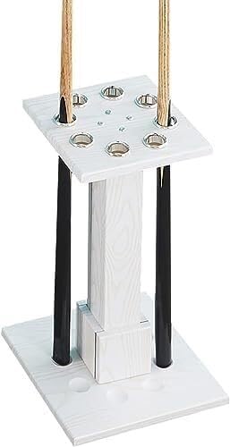 Support de queues de billard à 8 compartiments sur pied blanc pour rangement intérieur