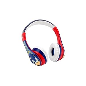 eKids Bluetooth Headphones for Kids, Wireless Headphones with Microphone, Includes Aux Cord (Sonic)