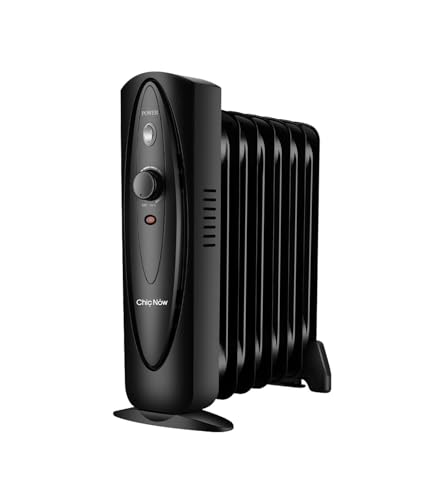 Portable 700W Oil-Filled Radiator Heater with Adjustable Thermostat and Safety Features
