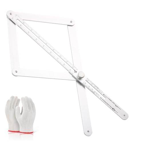 TTCHANG Cercatore di angolo d'angolo Premium Cercatore di angolo digitale per trasportatore in acciaio inox con Fiocchi, misuratore di lunetta per sega in inglese e angolo di ricerca,Silver,Long