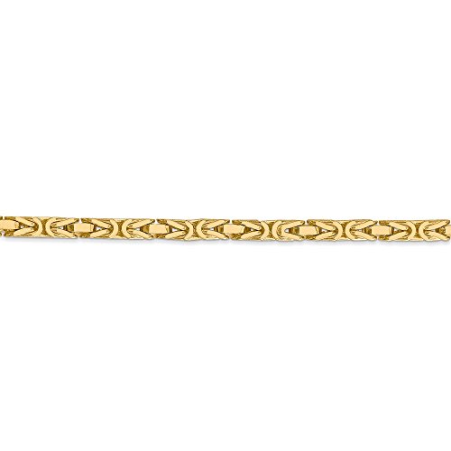 14k Yellow Gold 3.25mm Link Byzantine Chain Necklace 16 Inch Pendant Charm Fine Jewelry Gifts For Women For Her 14k Yellow Gold 3.25mm Link Byzantine Chain Necklace 16 Inch Pendant Charm Fine Jewelry Gifts For Women For Her - Image 8
