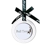 Diamètre : 77 mm Pendentif en forme de chien avec poils de Bull Terrier