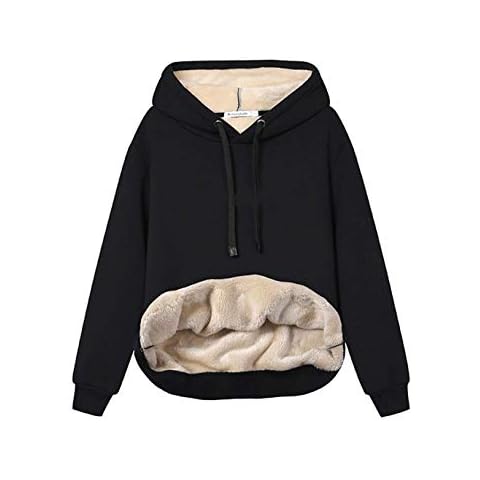 Haellun Women's Sherpa Lined Hoodie Sweatshirt Cover