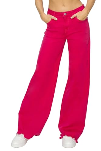Risen Women's High Rise Wide Leg Jeans
