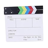 KTUXZCI Filmklappe für Filmregie – Einzigartige, außergewöhnliche Oberfläche für Sammler und Filmliebhaber – Glatte und natürliche Optik – Professionelle Filmklappe, Bunt, 20 x 20 cm