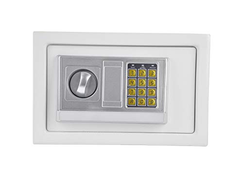 "Secure your possessions with Trilonium's Big 25 E Electronic Safe - now in a sleek white finish!"