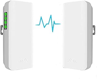 Wireless Bridge,5.8GHz Outdoor Point to Point Access PTP/PTMP Plug & Play CPE Network 300Mbps 2KM Long Range WiFi Wireless Bridge with 12DBI High Gain Antenna,UK POE Power Adapter,2pcs Ethernet Cables
