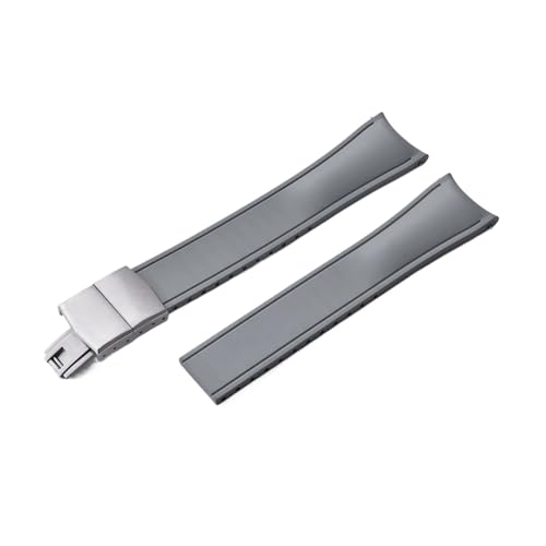 Bracelet montre FKM 20mm incurvé noir à boucle papillon