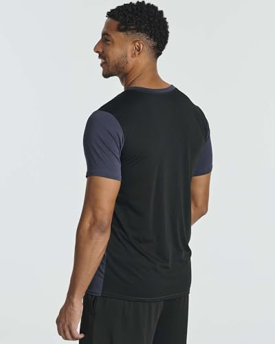 Men's Quick Dry Fit Shirt Short Sleeve Top Active Wear Training Athletic Base Layer Crew T-Shirt Fitness Rugby Gym Wicking Tee Workout Football Sports Running Exercise Undershirt - 5 Pack,-Set 15,XXL