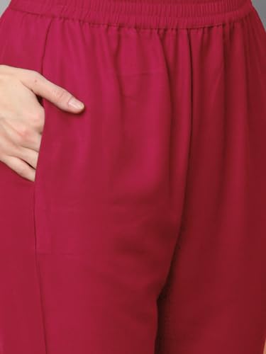 Image of GoSriKi Women's Cotton Blend Straight Embroidered Kurta with Pant & Dupatta Set (Dhati-GS)