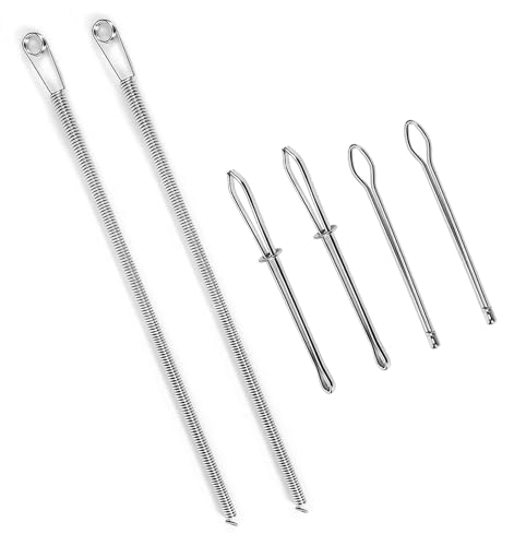 Ciqkuic 6pcs Drawstring Threader Tool Set Spring Drawstring Threader Rope Threader Clip for Drawstring Replacement Bodkin Sewing Tools for Hoodies Sweatpants Swim Trunks Pants
