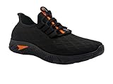 216140-2361400200-42 Vinitto Men's Running Sneakers – Lightweight Breathable Sports Shoes Size 42 - Black & Orange