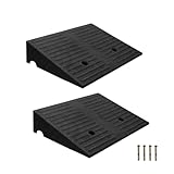 Curb Ramp 5 inch Rise Curb Ramps for Sidewalks Rubber 2 Pcs Driveway Ramps for Low Cars Curb Ramps for Driveway,Shed,Wheelchair 7000lbs Powersport Loading