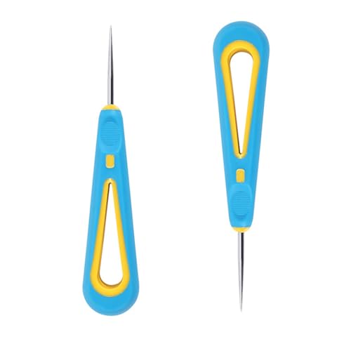2 Pcs Soft Grip Carpenters Bradawl 9.8cm Woodworking Awl with Ergonomic Handle Precision Punch Tool for Marking Drilling and Hole Starting in Wood