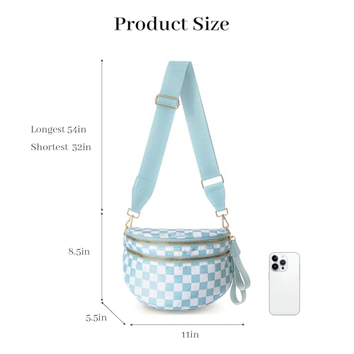 Image of Womens Crossbody Bag, Spacious Nylon Bum Bag Trendy Shoulder Purse with Adjustable Strap Zipped Travel Essentials