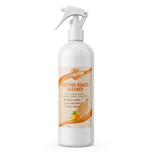 CITRATIDE Cutting Board Cleaner Spray Food Safe Cleaner & Conditioner for Wood Bamboo plastic cutting boards & Butcher Blocks Plant-Based Citrus Power Non-Toxic USA Made (16 fl oz)