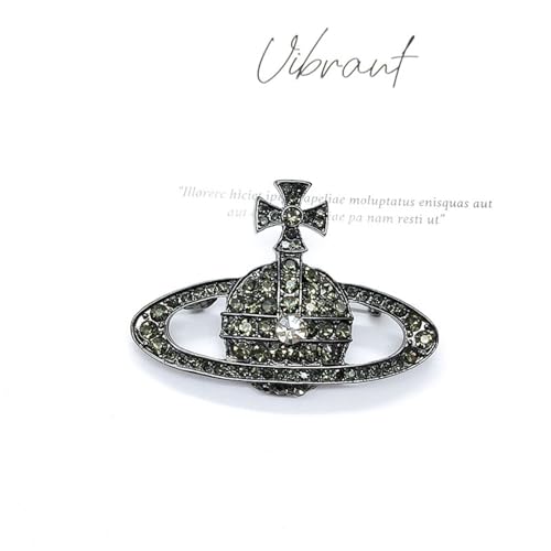 Image of Dreuyet Saturn Planet Brooch Pin for Women Ladies Dainty Rhinestone Star Lapel Pin Cubic Zirconia with Crystal Planet Brooch Fashion Dress Accessories Jewelry for Suit Clothing Jackets Badges