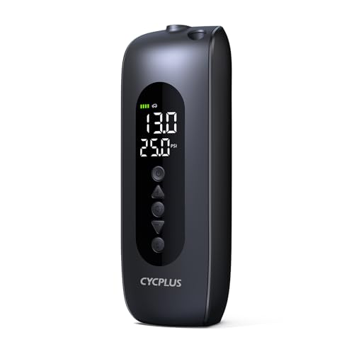 CYCPLUS Gonfleur de Pneus Portable, Compresseur d'Air sans Fil 150PSI, Affichage Double LED, Gonflage Rapide 2X pour Voitures, Vélos, Pneus de Moto, Balles, Type à Double Usage AL2